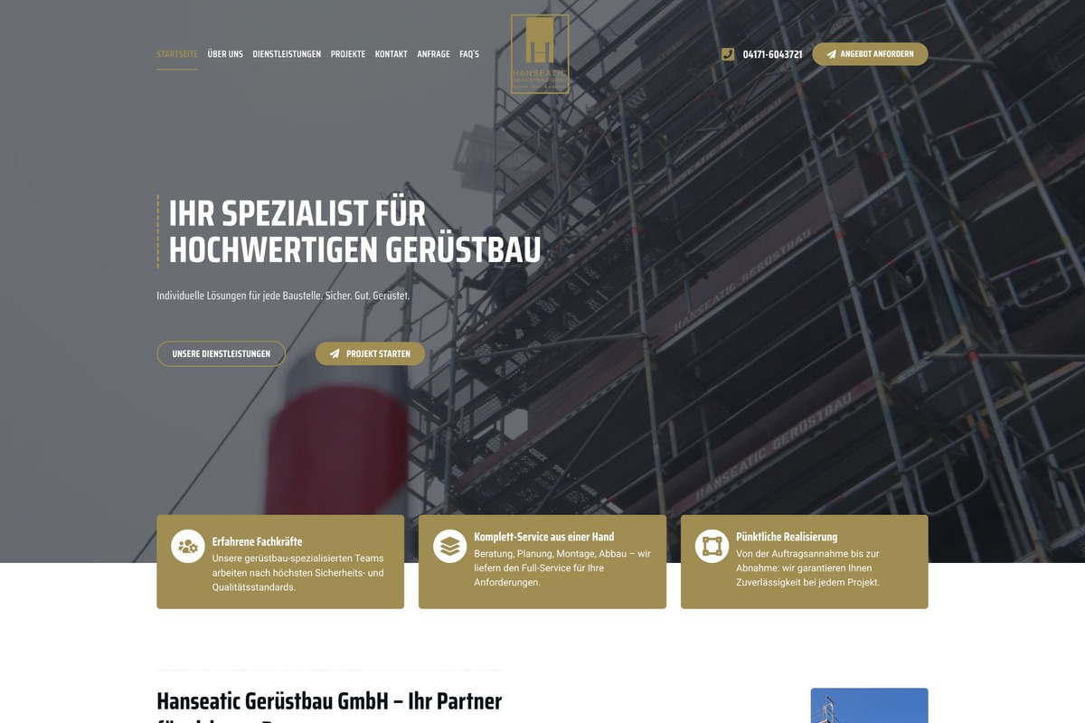 Hanseatic Gerüstbau GmbH – neue Website von OnlineGerüst